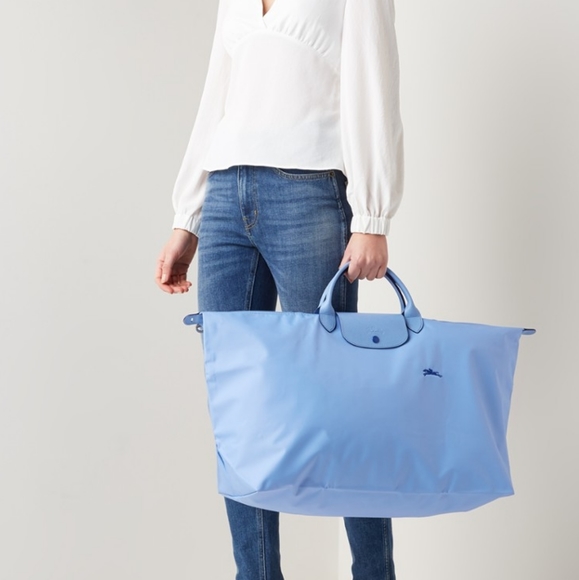 NEW LONGCHAMP Le Pliage Club XL Sac De Voyage Prune Plum Travel Bag Tote Duffel - Picture 3 of 11